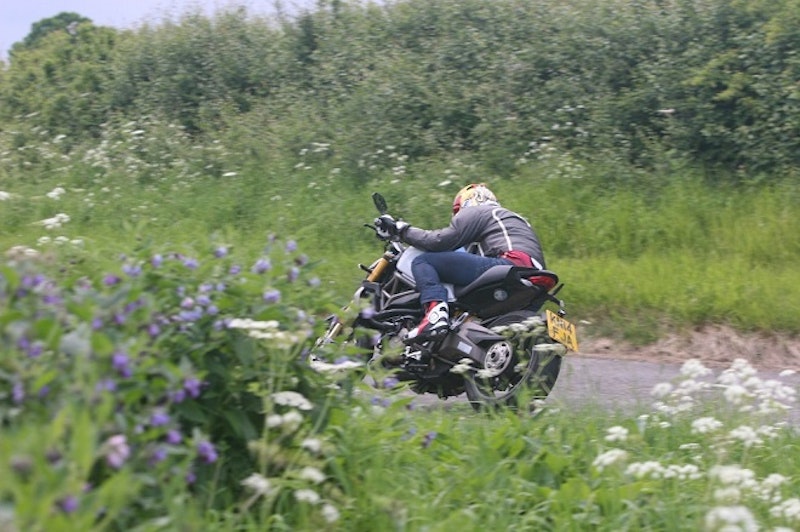Ducati is at home on twisty back roads.