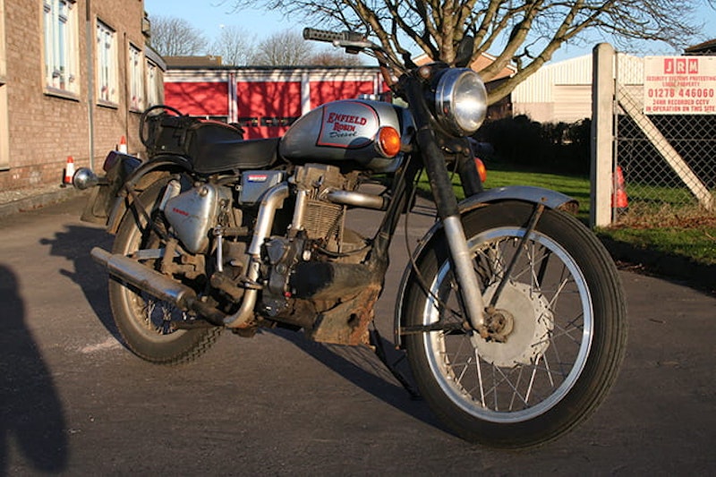 Well travelled Enfield DR400 – this one's clocked up 60,000 miles