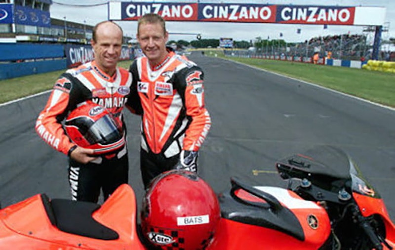 David Batty rode pillion with Randy Mamola on the two-seat GP bike