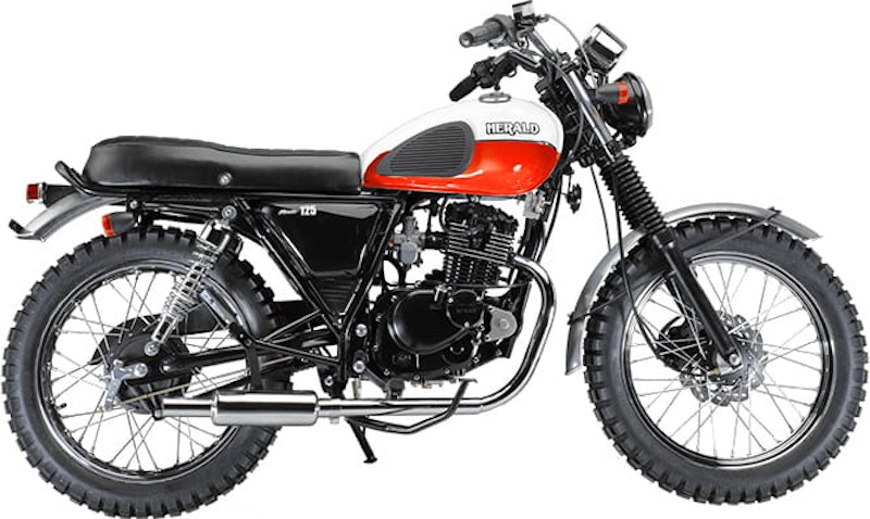 Retro-stye lightweight Scrambler from Herald is priced at £2750