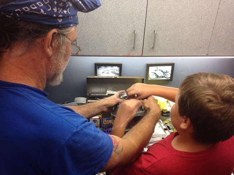 12 year old Zeke helps his dad Patrick or is the other way around?