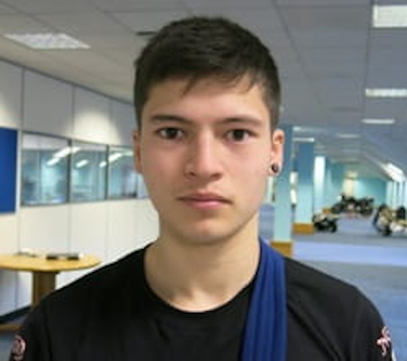 19 year old Dylan. Recently knocked off his 125 by a taxi