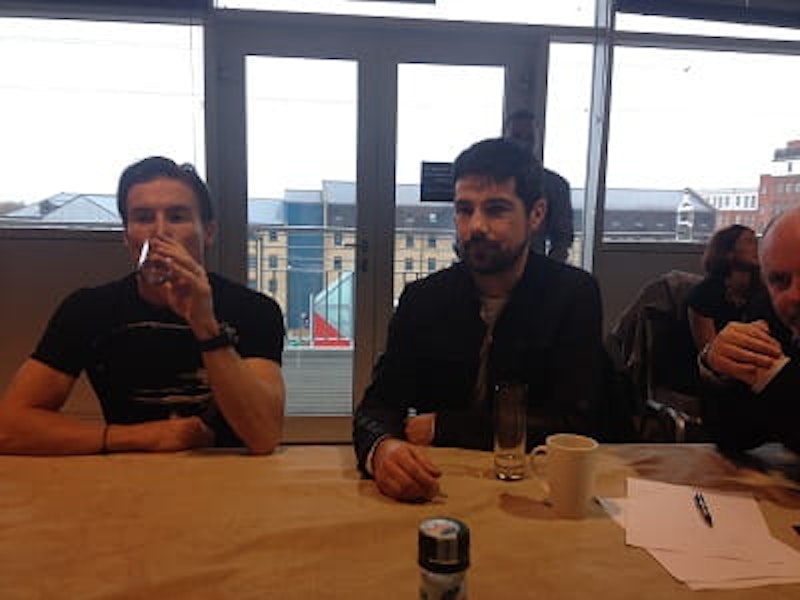 Toseland sips a drink while TV presenter Craig Doyle berates me for not taking notes! It was all on tape!