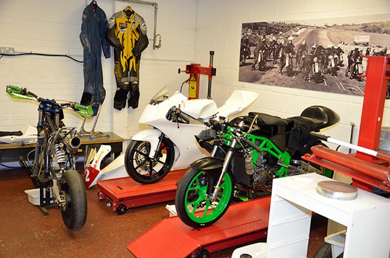 They race as well. Honda CRF powered one-off in the foreground, Honda Moto 3 behind, plus Chinese pit bike.