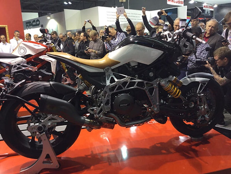 Described as a cafe racer, with its distinctive fron end