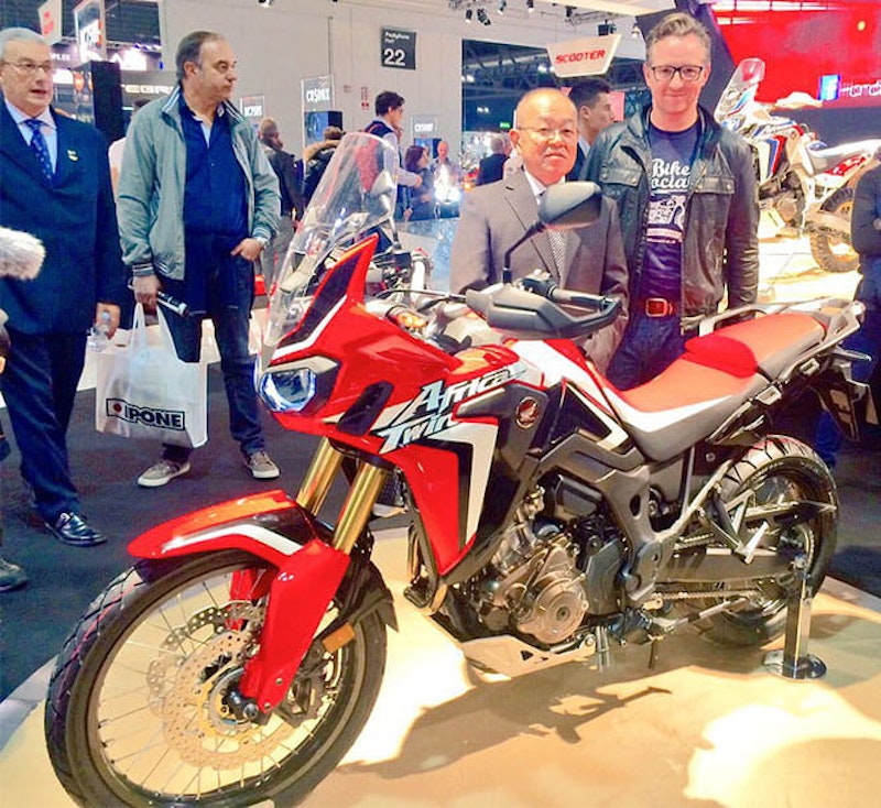Honda Africa Twin Chief Engineer, Naoshi Iizuka, with Bike Social's Michael Mann