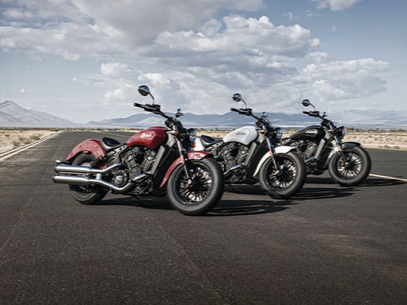 Three colours available for the Indian Scout Sixty