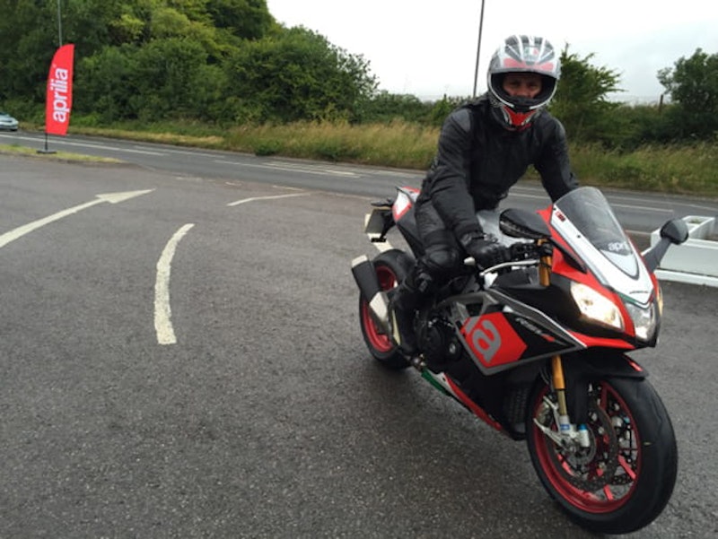 Mark from Spyder Club on a slightly faster bike built by Piaggio!
