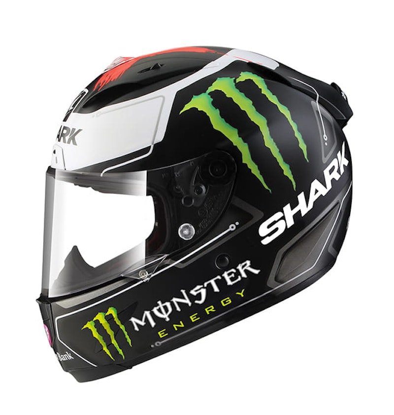 As seen on a World Championship winning Yamaha; Lorenzo's new SHARK rep