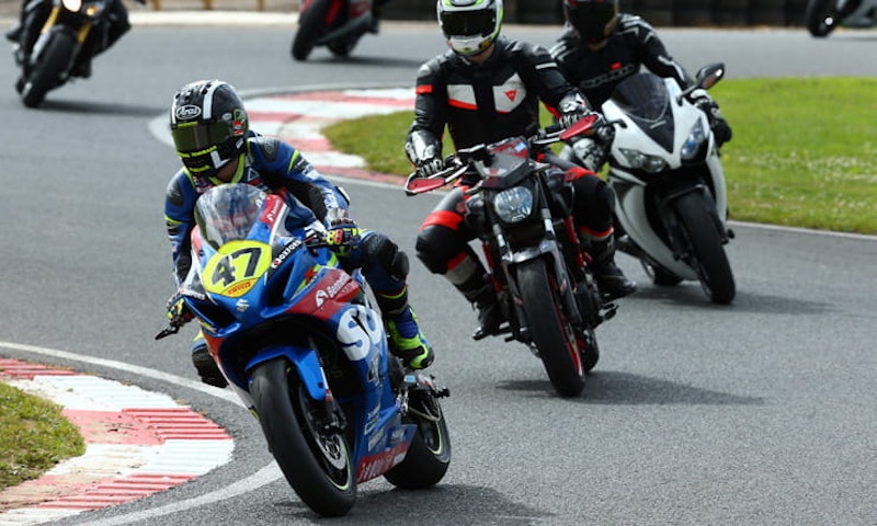 Richard Cooper teaches Bennetts customers at Mallory Park