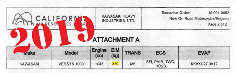 New Kawasaki Versys 1000 for 2019