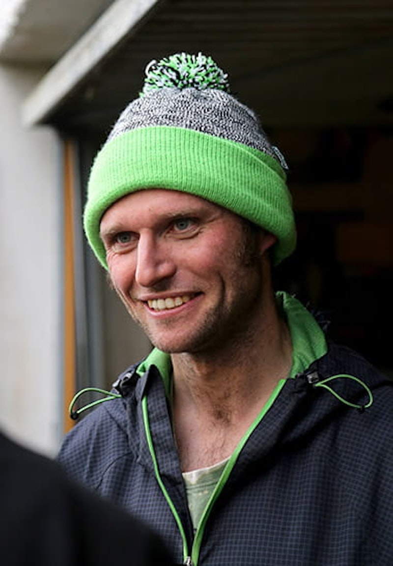 Guy Martin in a familiar bobble hat ahead of the Tandragee 100