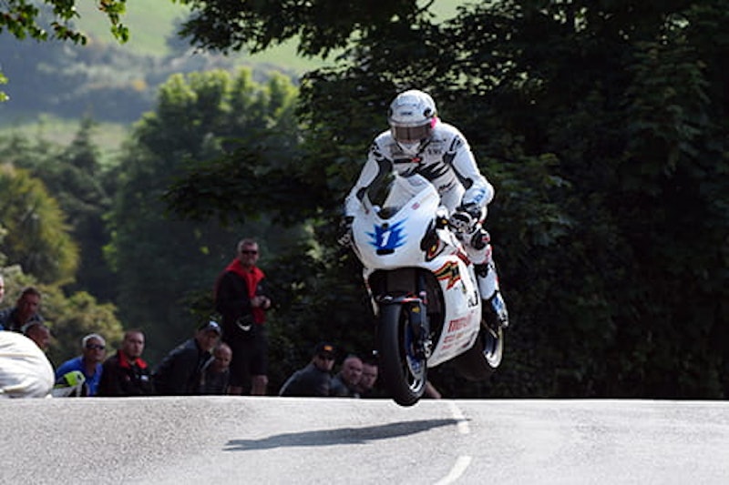 John McGuinness on the Mugen on the Isle of Man TT Mountain Course
