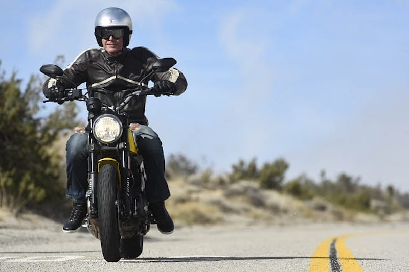 Designed to attract a new breed of riders to motorcycling. The Scrambler would be a welcome addition to anyone's garage, new rider or experienced old hack like Roland here.