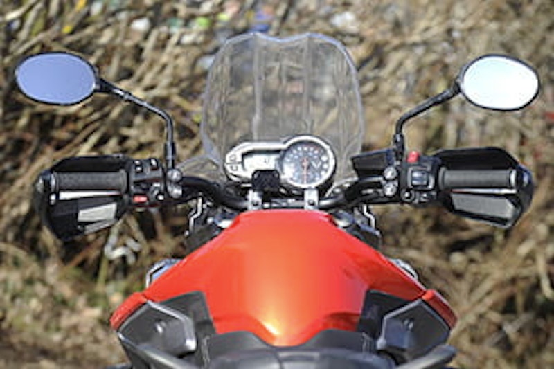 Easy to spot Triumph's additional heated seats, heated grips and fog lights buttons