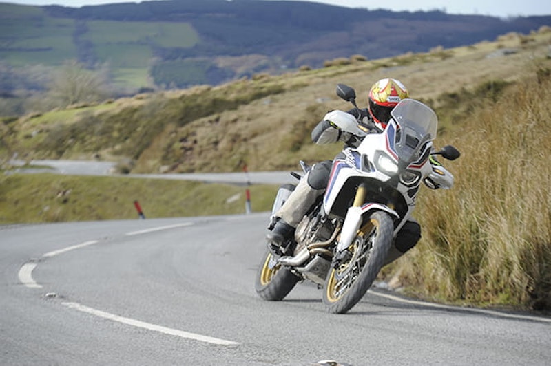 Post-puncture Honda Africa Twin. Hustling.