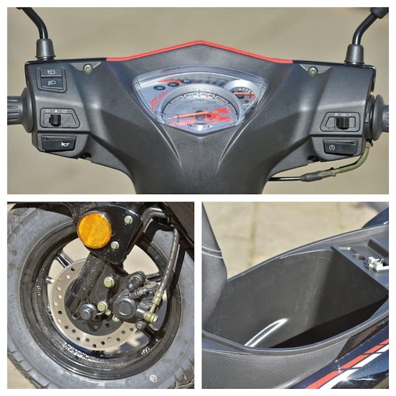 Weak brakes and tiny 10' wheels affect handling