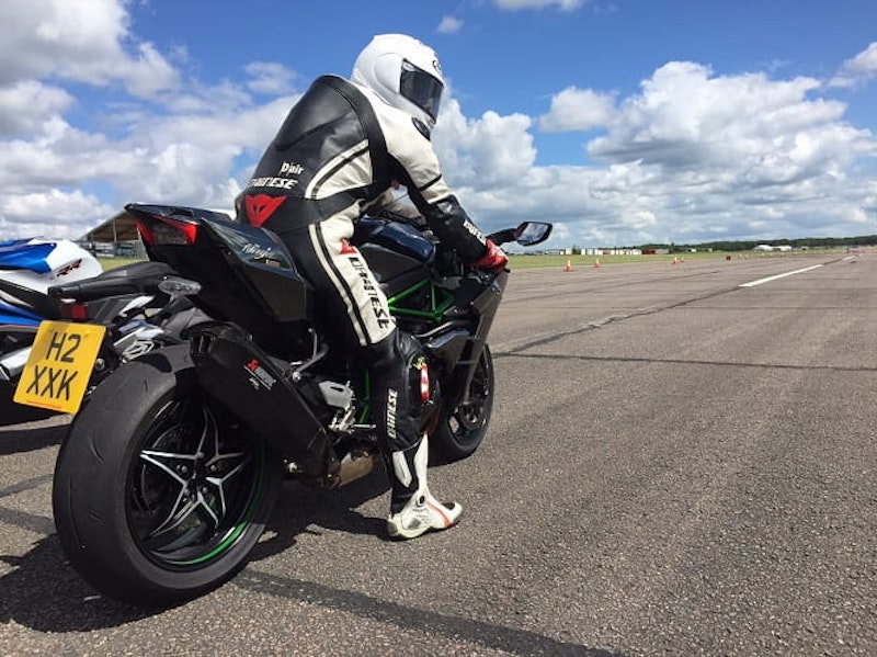 Road tester and datalogger Bruce Dunn ready to launch the H2