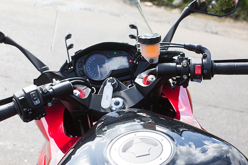 Analogue and digital mix on the Z1000SX dash plus very tall bars