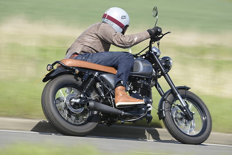 Hand-stitched seat is a nice touch on Rambler 250.