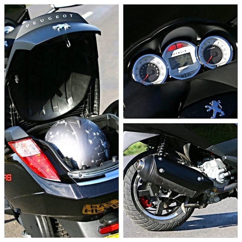 Dash is comprehensive and easy to read on the go while the 'boot' can fit a full-face lid in easily