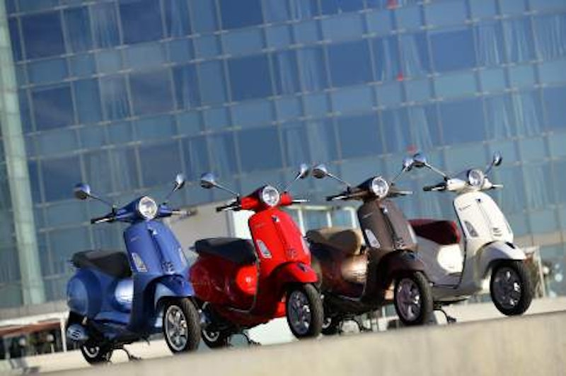 Vespa Primavera; four of the six available colours