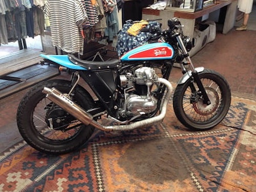 Kawasaki W650-powered Street Tracker at Deus in Los Angeles.