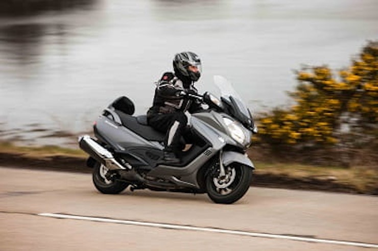 Suzuki Burgman 650 Executive on its launch in Scotland last week.