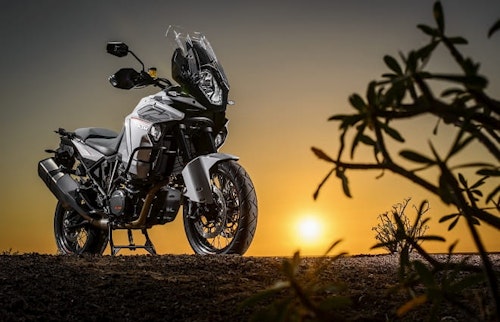 The sun sets over KTM's Super Adventure, and what a day its been riding. Insert every road test cliche in here.
