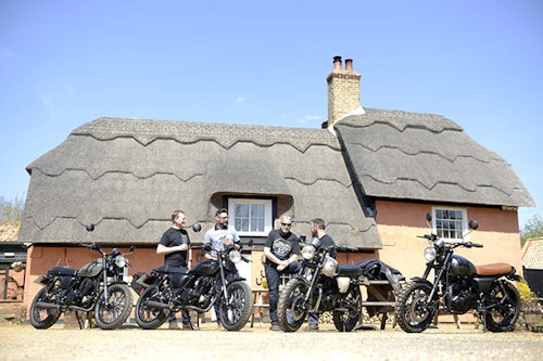 Sun's out, guns out? Potter and some of the Herald team take a ride on the range of modified 250s.