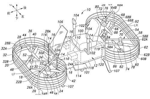 Honda applies for flying bike patents-thumb