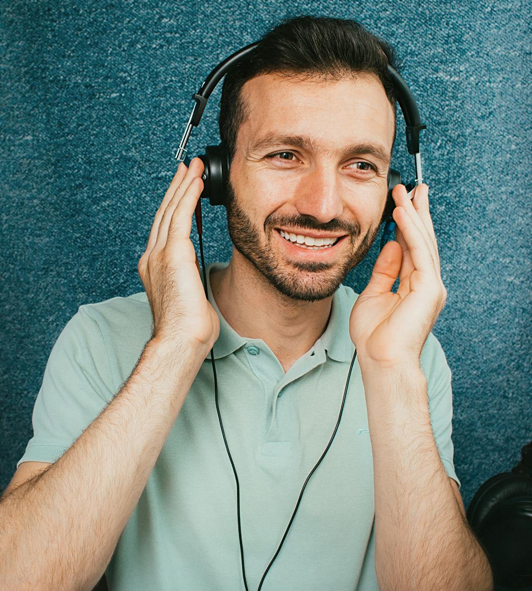 man with headphones