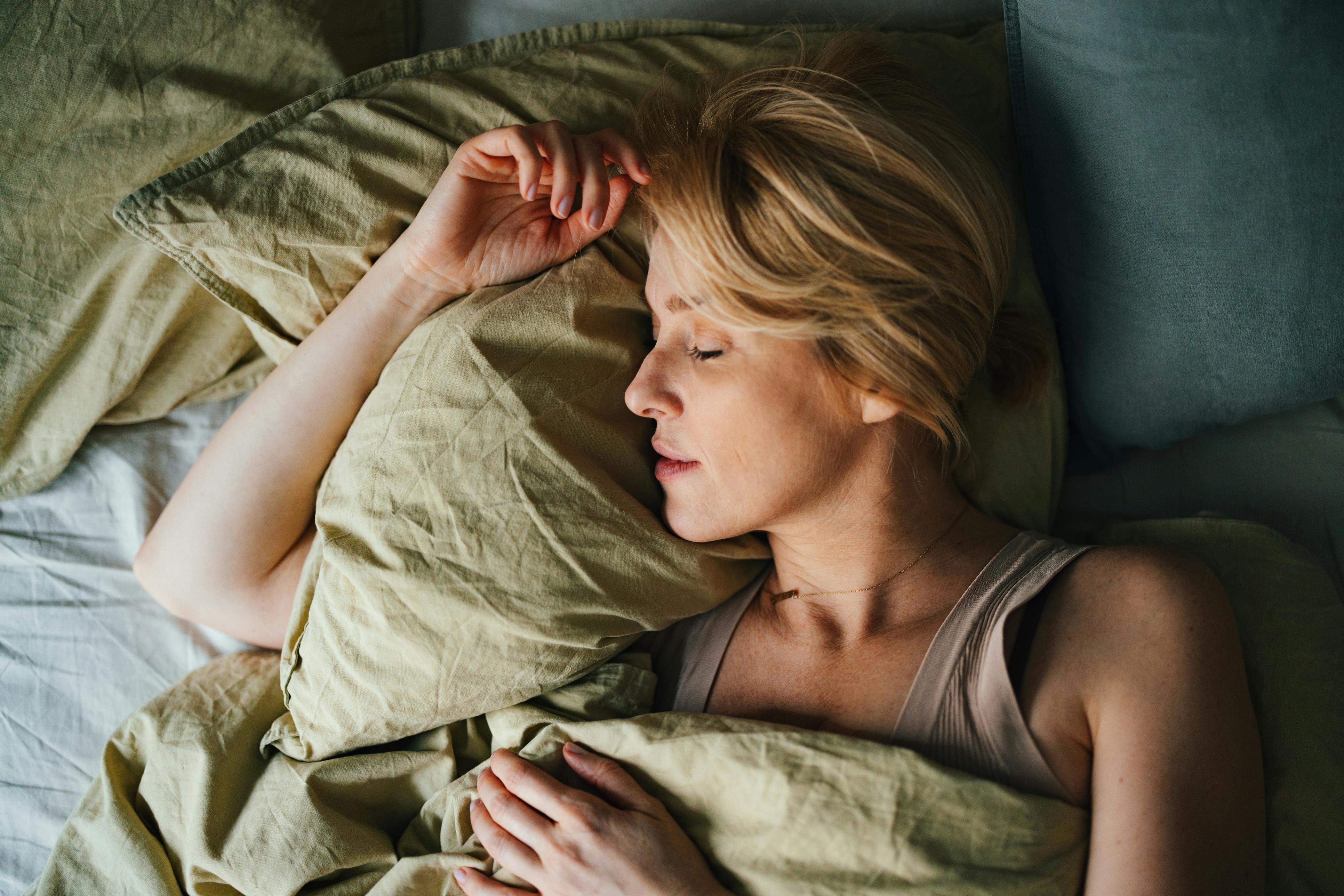 woman sleeping in a bed