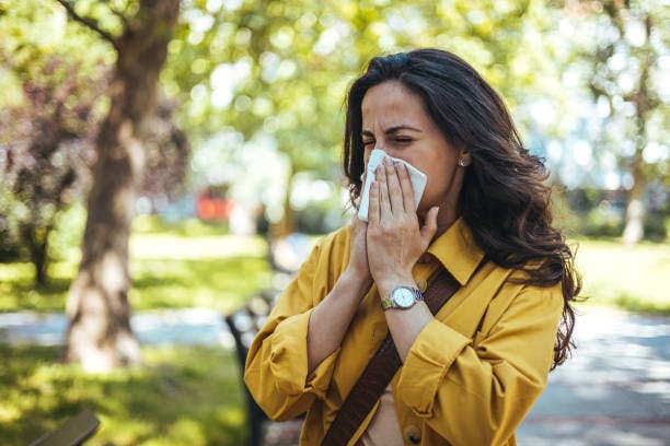 Woman with Allergies
