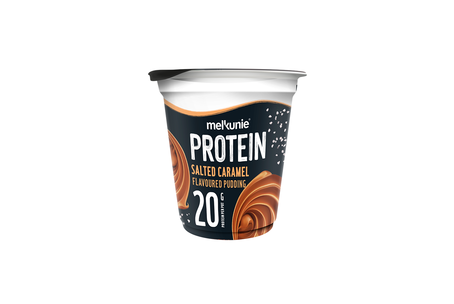Melkunie PROTEIN Karamel Zeezout Pudding verpakking.