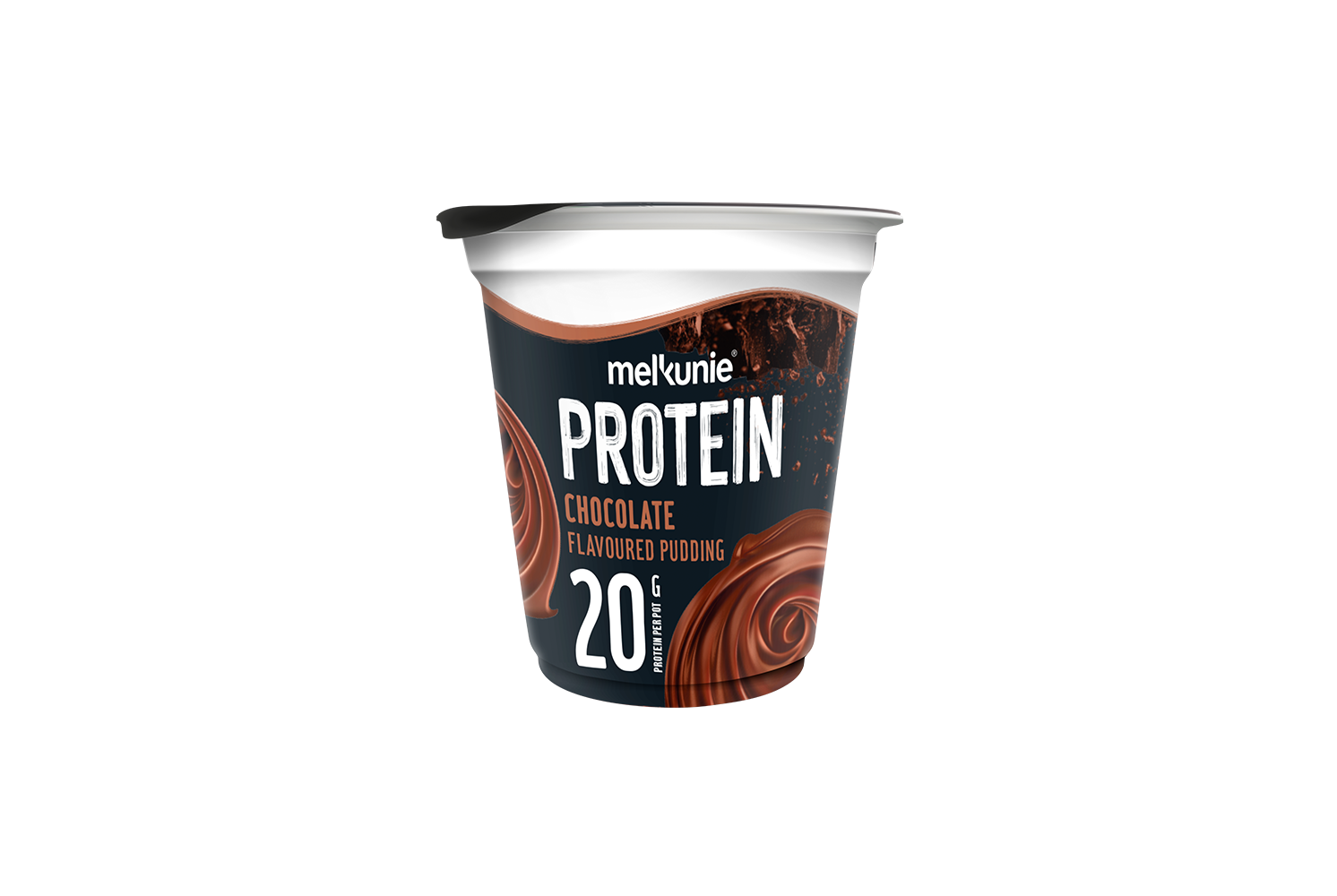 Melkunie PROTEIN chocolade pudding verpakking.