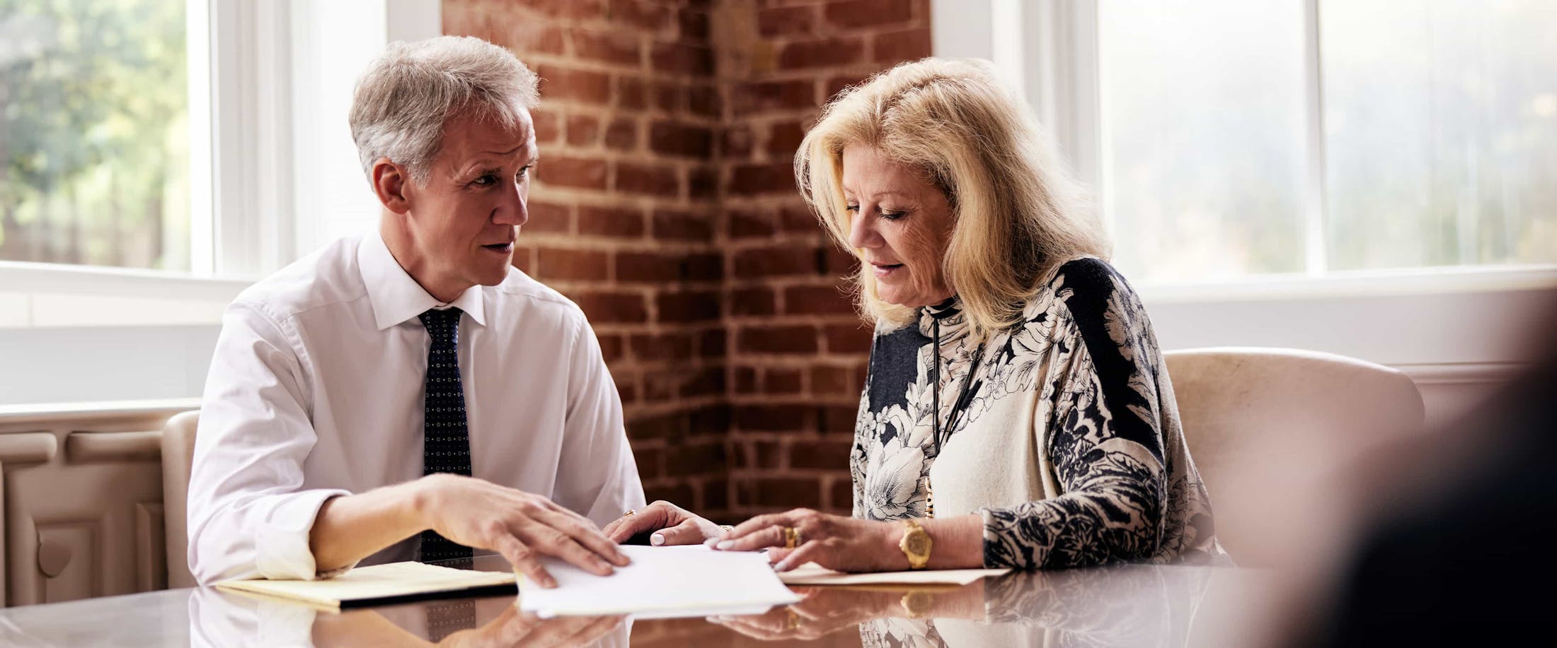 Lawyer during consultation