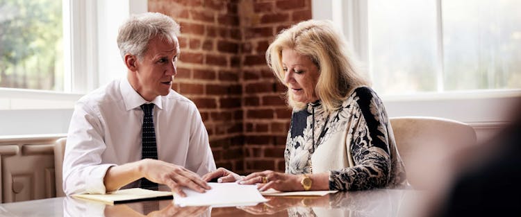 Lawyer during consultation