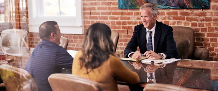 Lawyer during consultation