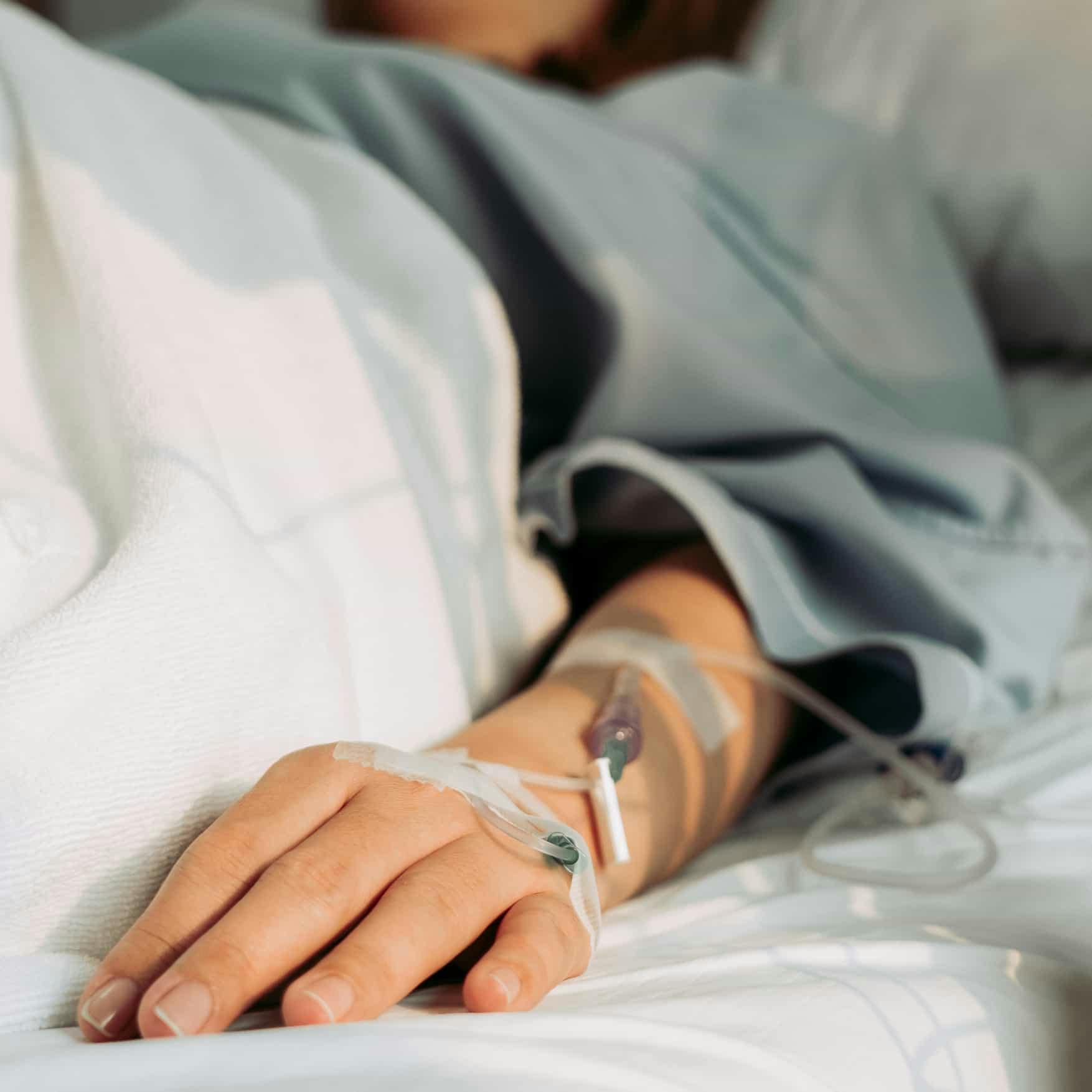 IV in hospital bed