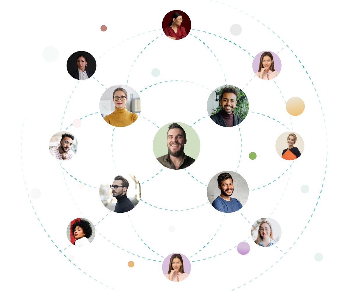 Freelances connectés dans un réseau mondial via le Freelance Management System de Wiggli.