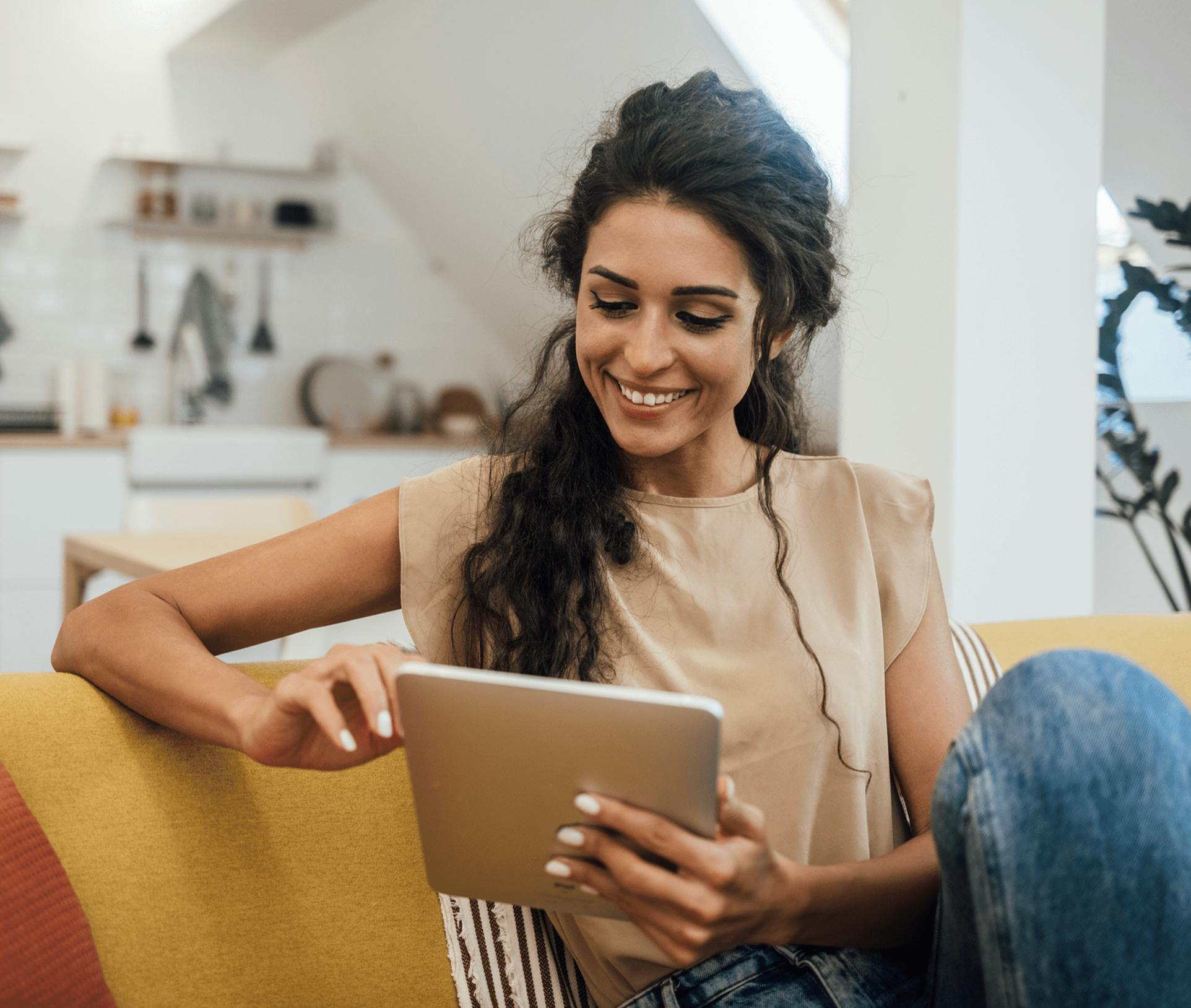 woman on an ipad