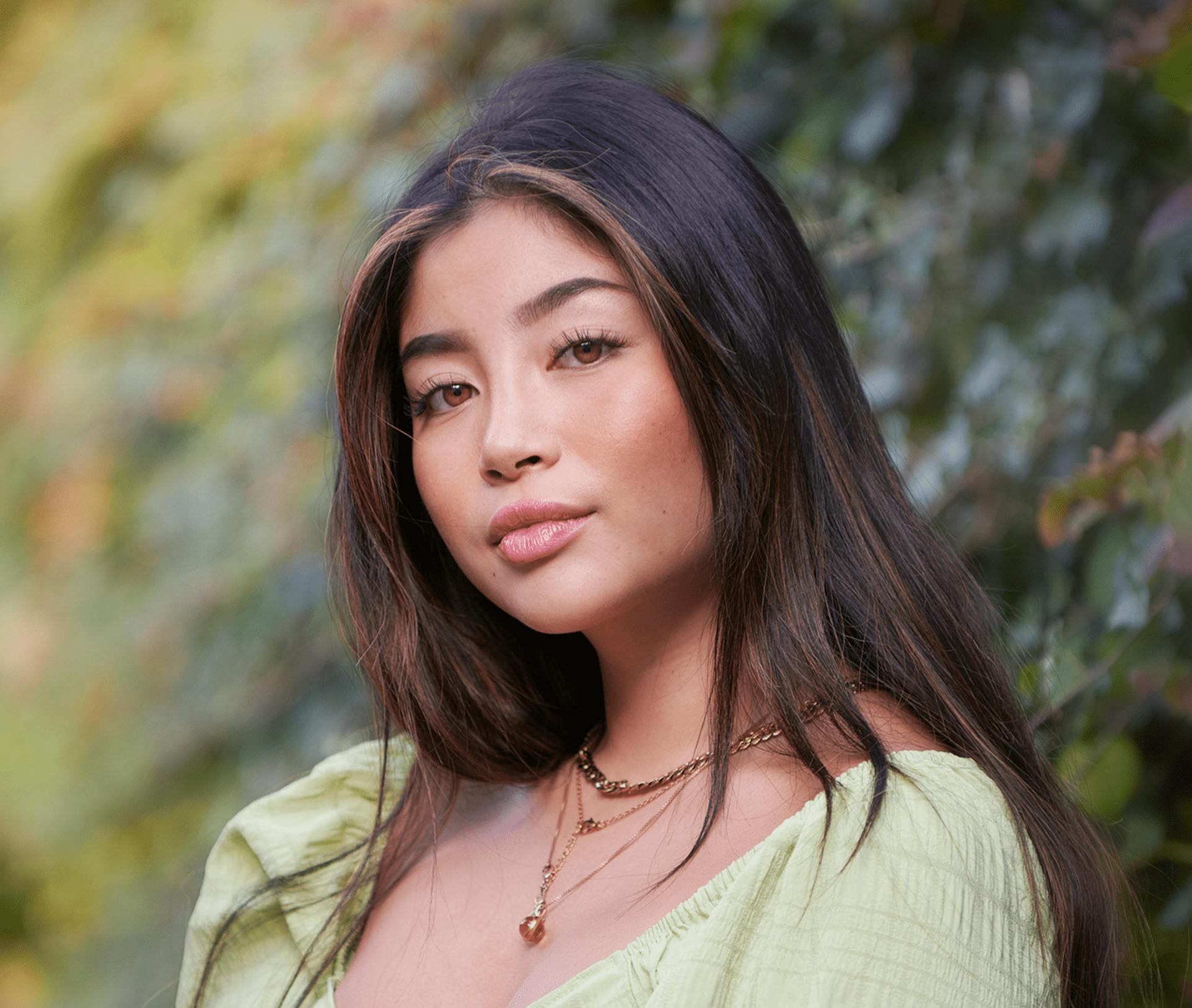 woman with long brown hair