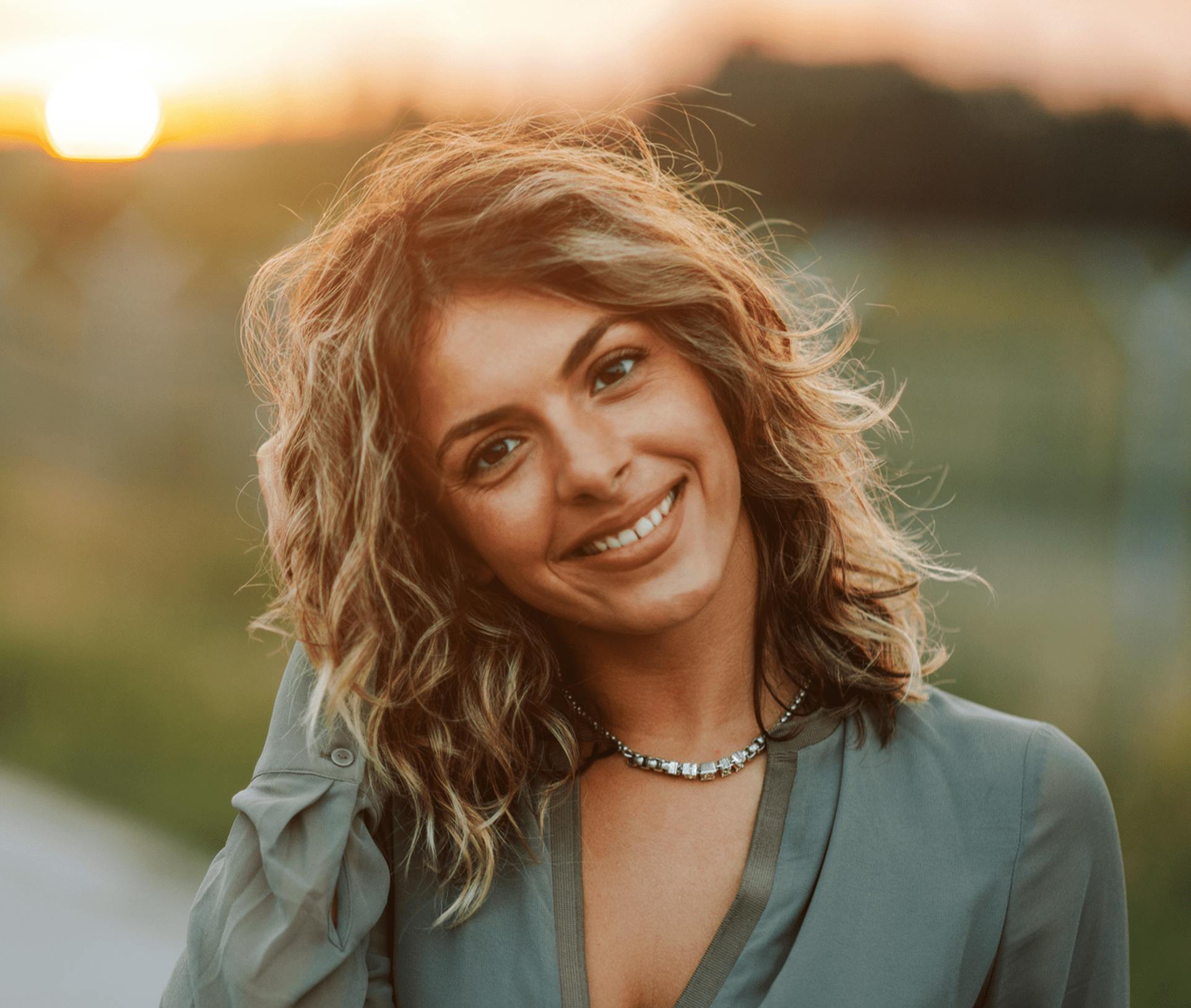 woman smiling