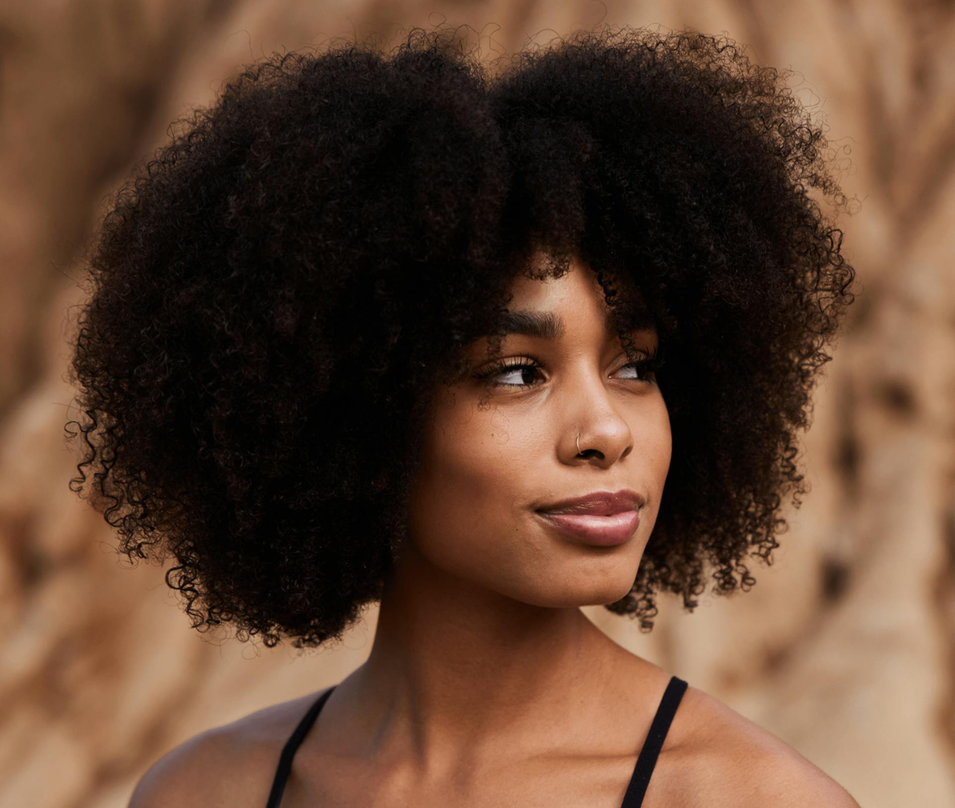 woman with an afro