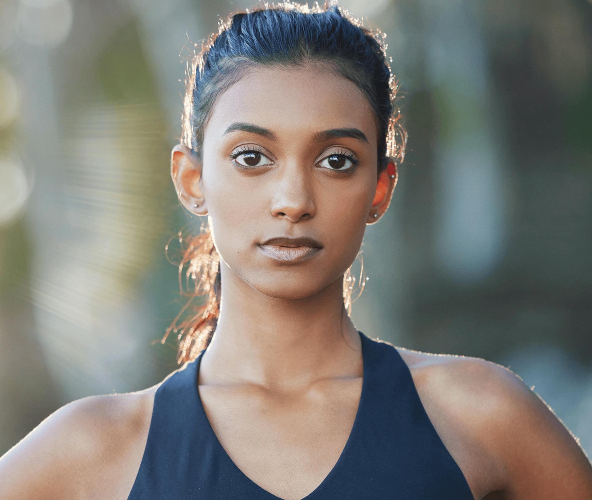 woman with hair in a pony tail