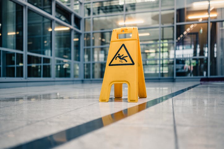 slippery floor warning sign