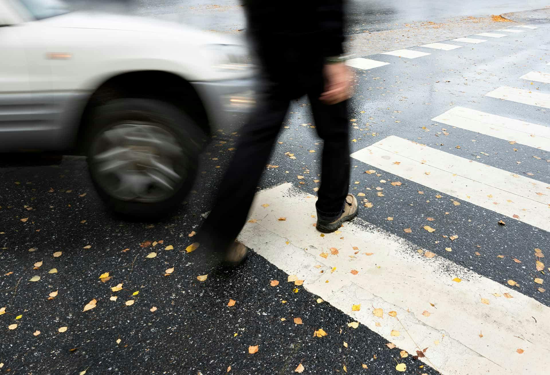 Person about to be hit by a car