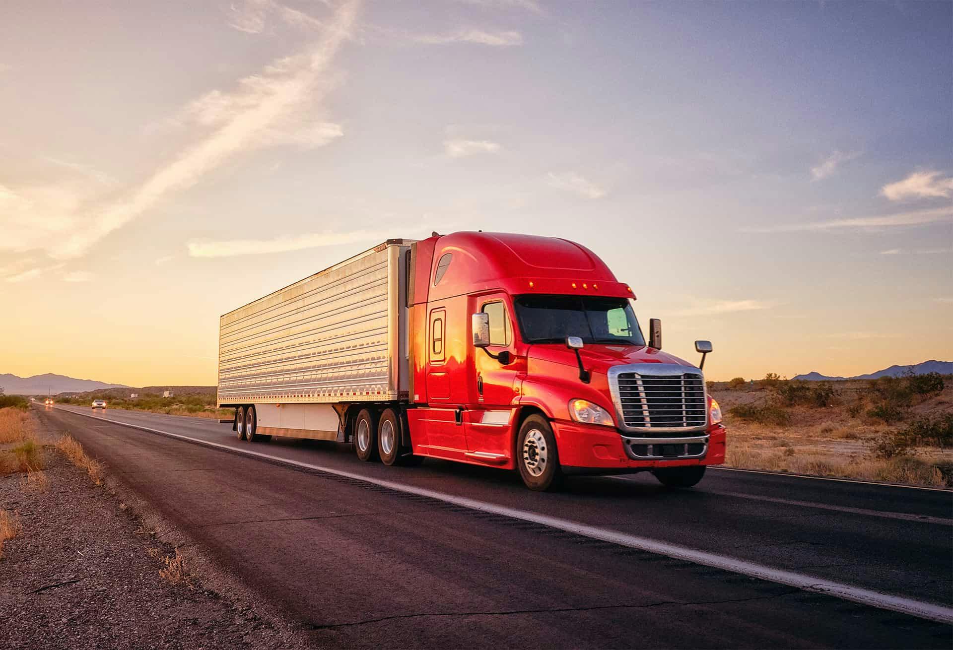 Semi truck on the road