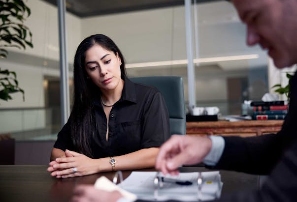 Joshua P. Davis with a client